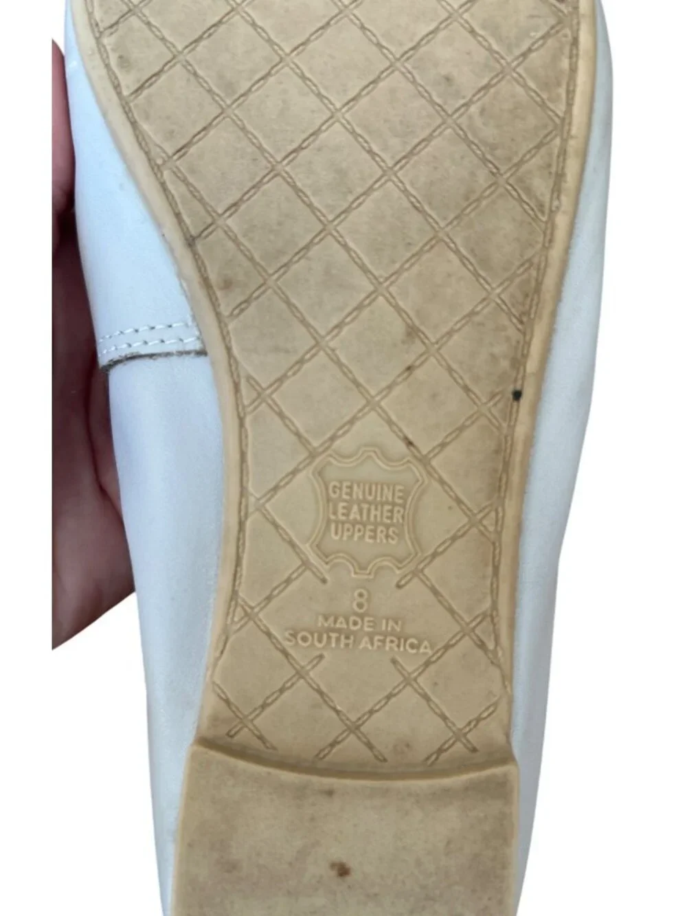 Woolworths Ballet Flats Women's 8 Beige Genuine Leather Slip On Shoes Minimalist
